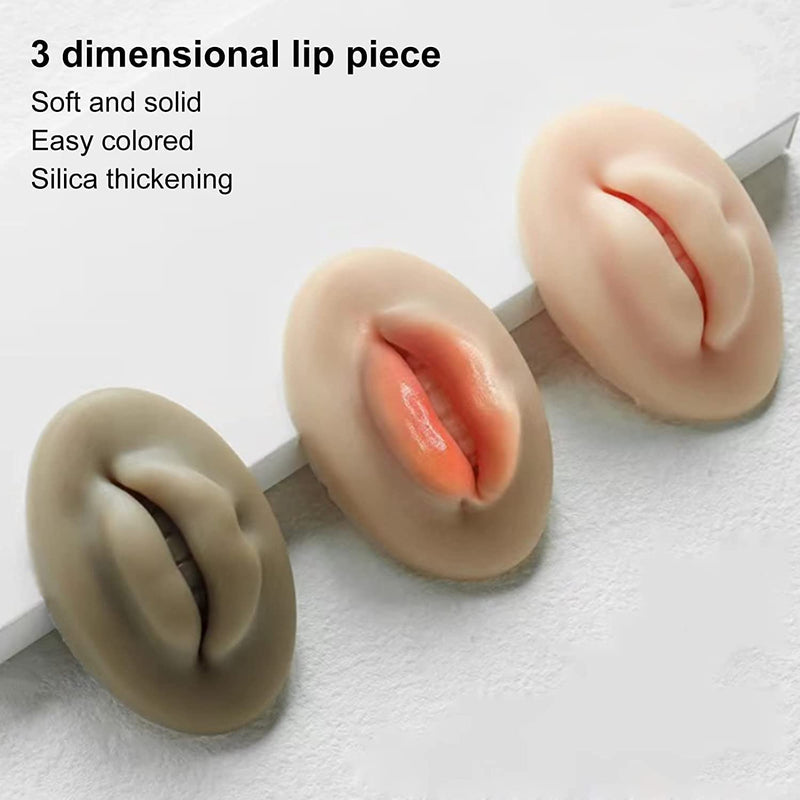 [Australia] - 9Pcs 3D Silicone Fake Lips for Makeup Practice, Soft Silicone Lips Tattoo Practice Skins Training for Permanent Makeup 9Pcs Mixed Color 