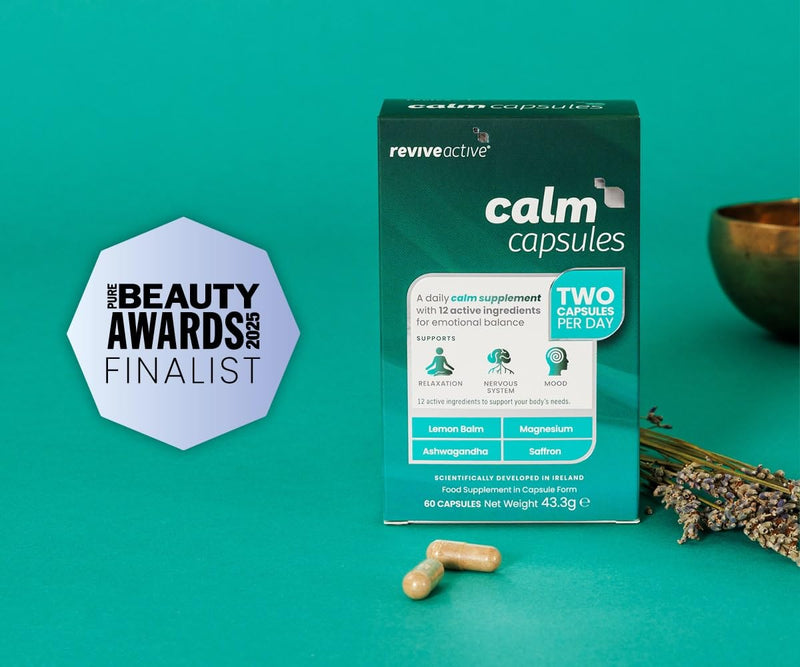 Revive Active Calm Capsules - 12 Active Ingredients - Ashwagandha with Essential Vitamins and Magnesium - Supports Energy Levels, Nervous System, Relaxation & Mood - 60 Capsules