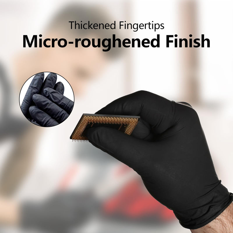 [Australia] - Nitrile Gloves 100 Pack Gloves Disposable Latex Free, Black Cleaning Gloves, Powder Free Food Prep Gloves for Men & Women Medium 