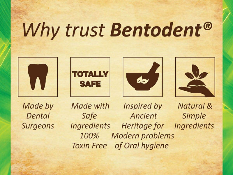 Bentodent Remineralizing Food Grade Organic Calcium Bentonite Clay Toothpaste Fluoride Free Natural Toothpaste for Adult & Kids - Mineral Toothpaste Sensitive Teeth Whitening (Premium Mint) Premium Mint
