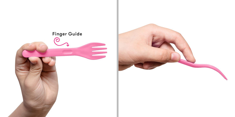 [Australia] - OmieBox Kids Utensils Set with Case - 2 Piece Plastic, Reusable Fork and Spoon Silverware with Pod for Kids (Bubble Pink) Bubble Pink 