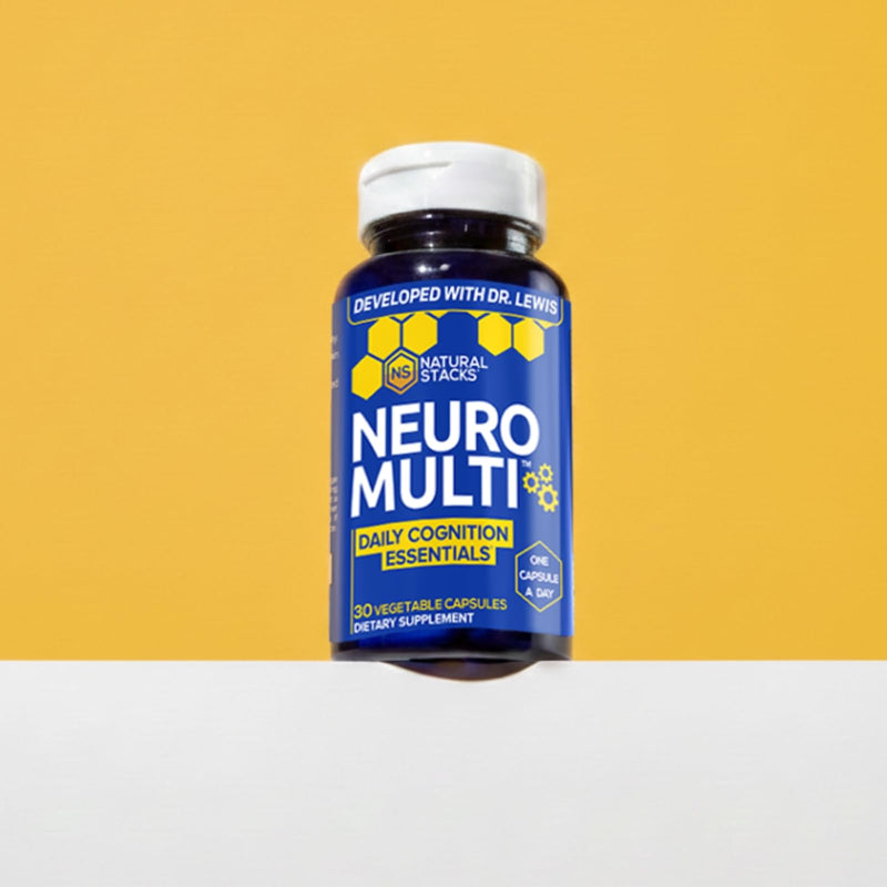NeuroMulti Daily Multivitamin For Women & Men, With 200mg CoQ10 - 30 Count | 10 In 1 Brain Health Complex - One Capsule Per Day - Supports Cognition & Brain Function - Non-GMO - Natural Stacks