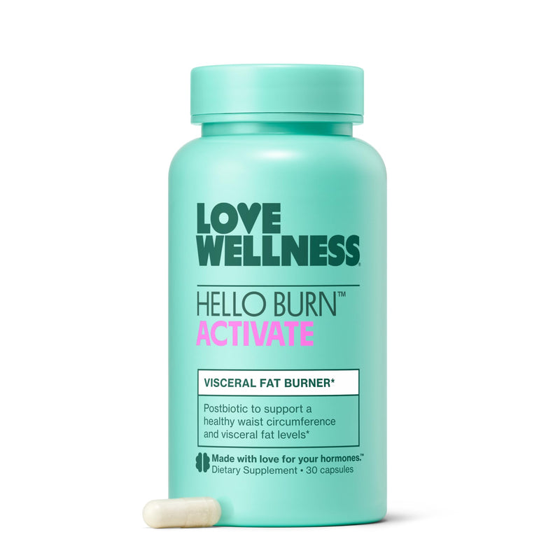 [Australia] - Love Wellness Hello Burn Activate | Support Visceral Fat Burn with HT BPL1 Postbiotic | Supports Healthy Waist Circumference, Longevity and Metabolic Wellness | 30 Count 