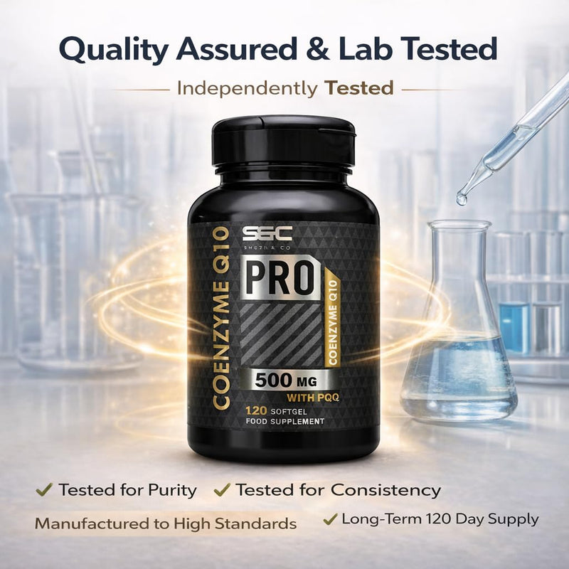 CoQ10 500mg High Strength Capsules – 300 Vegan Softgels with PQQ, Omega 3, Sunflower Lecithin & BioPerine – High Absorption Coenzyme Q10 Supplement – Energy, Heart & Cellular Support – 2 Daily