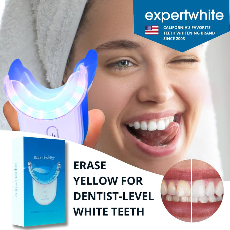 [Australia] - Instant Glo Teeth Whitening Kit with 32x LED Accelerator Light, Best Smile Whitener Gel Pens. Fast Results, for Sensitive Teeth, Enamel-Safe, Dentist-Trusted Incl. Mouth Tray, UV Light Whitening Kit 