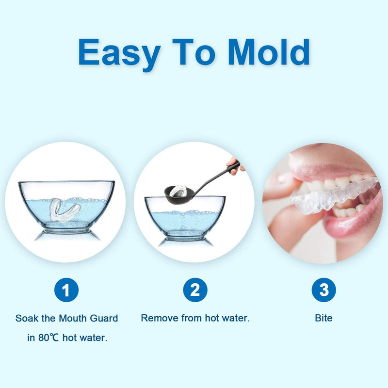 [Australia] - Leesgel Kids Mouth Guard for Grinding Teeth, Teeth Grinding Mouth Guard for Sleep, Kids Moldable Custom Night Bite Guards, Clenching, Bruxism, Sport Athletic, Whitening Tray (4 Pack) 