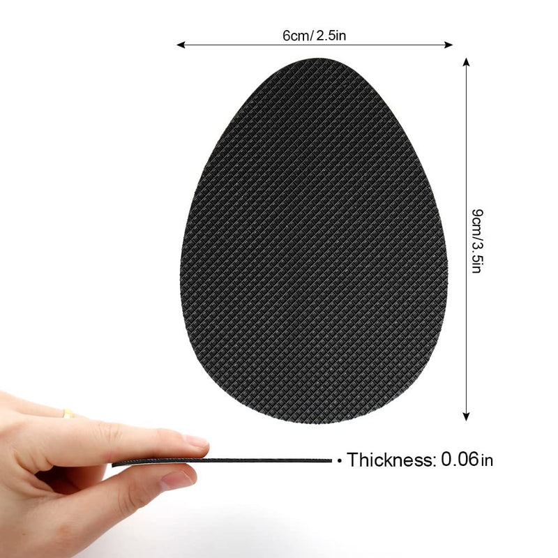 [Australia] - 12PCS Non-Slip Shoe Pads for Bottom of Shoes, Premium Rubber Self Adhesive Anti-Slip Shoe Grips Stickers, High Heels Non-Skid Sole Protector 12 Count (Pack of 1) Black 