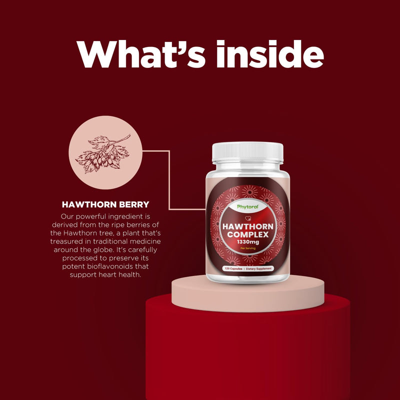 [Australia] - Extra Strength Hawthorn Berry Capsules - Hawthorn Supplement for Heart Health for Men and Women - Potent 4:1 Extract Hawthorn Berry Heart Vitamins - Non-GMO Herbal Heart Health Supplement 120 Capsules 120 Count (Pack of 1) 