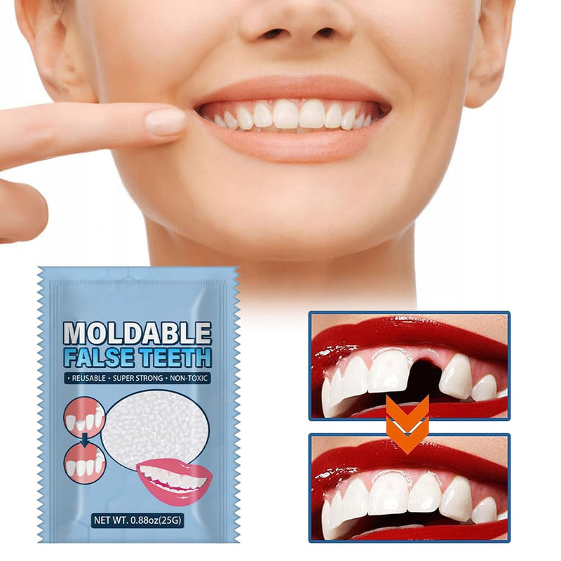 [Australia] - Temporary Dentures, Dentures Prosthesis, Temporary Tooth Repair Kit, Temporary Tooth Repair Kit, Vampire Fake Dentures, for Halloween, Cosplay, 25g 