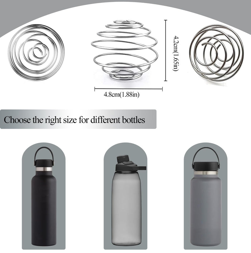 [Australia] - midgreyeye Pack of 4 Stainless Steel Shaker Ball Shaker Ball Protein Shake Protein Mixer Sport Fitness Shaker Protein Shaker for Protein Blended Drinks (stainless steel) (4.8 x 4.2 cm) 4.8 x 4.2 cm 