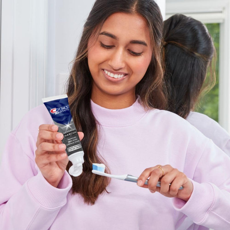 Crest 3D White, Charcoal Whitening Toothpaste, 3.8 Oz (Pack of 3) 3.8 Ounce (Pack of 3)