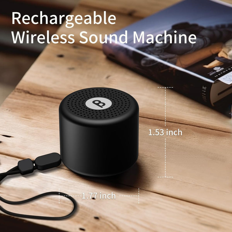 [Australia] - Mini Portable Sound Machine White Noise Machine with 30 Soothing Sounds Travel Sleep Brown Noise Machine for Adults Kids Baby Rechargeable Loud Speaker Noise Canceling Machine for Office Privacy Home Black 