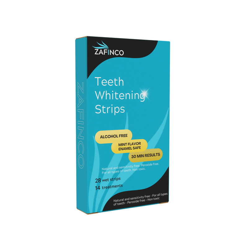 Teeth Whitening Strips for a Brighter Smile - 28 Mint Flavored Sensitive Teeth Whitening Strips, Dentist Recommended,-Non Toxic, Peroxide Free & Enamel Safe - 14 Treatments, Made in USA