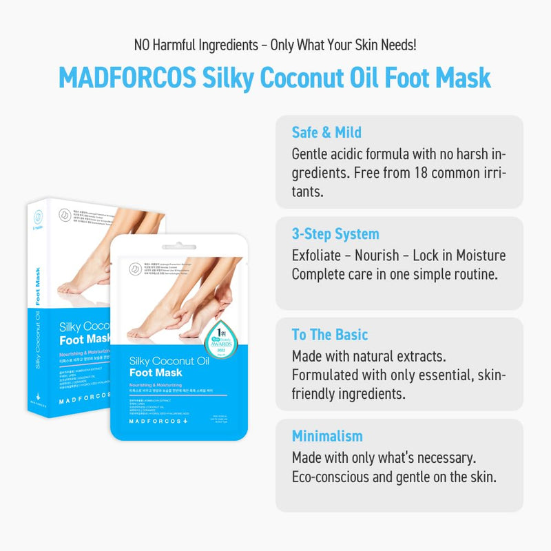 [Australia] - Silky Coconut Oil Foot Mask – 5 or 10 Pairs Hydrating Booties for Dry, Cracked Feet | Nourishing, Moisturizing & Walkable | Spa Foot Treatment at Home (10 Pair (Pack of 2)) 5 Count (Pack of 2) 
