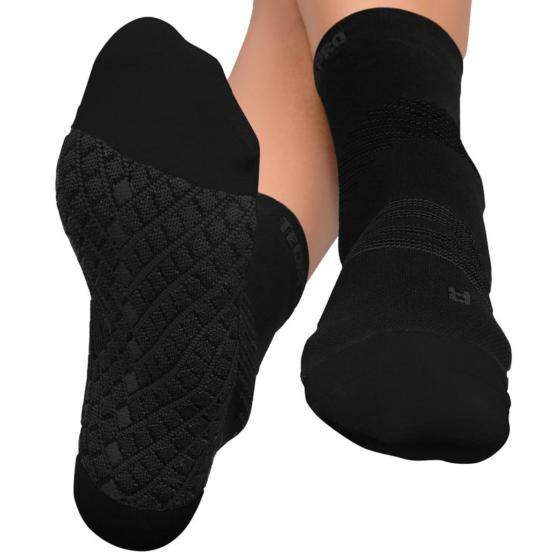 [Australia] - TechWare Pro Plantar Fasciitis Socks ‚Äì Cushion Ankle Compression Socks Women & Men. Achilles Tendonitis Brace & Arch Support Medium Black / Black 