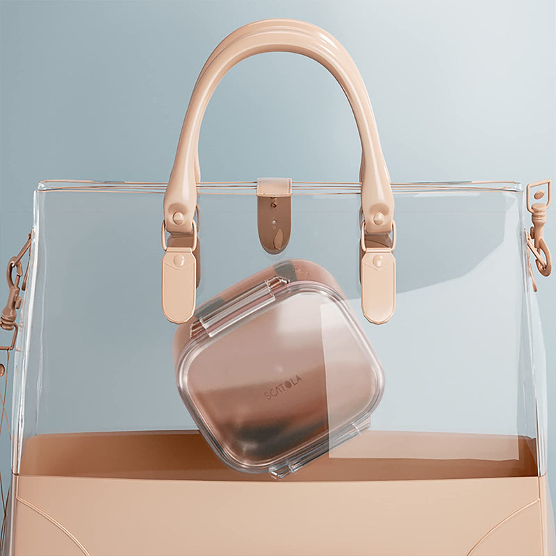 [Australia] - Retainer Case, Retainer Cleaner Case, Unique Denture Bath with Drain Tray, Suitable for Dentures, Denture Bridges, Partial Dentures, Traditional Braces, Etc. (Orange) 