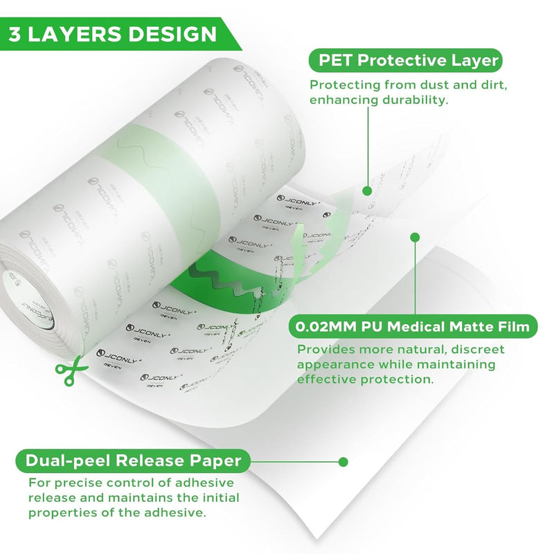 Jconly Reven Second Skin Tattoo 0.02MM Matte, Roll (20cm x 10m) 2nd Skin Tattoo Protector Aftercare Waterproof Bandage for Protective 20cm x 10m Roll