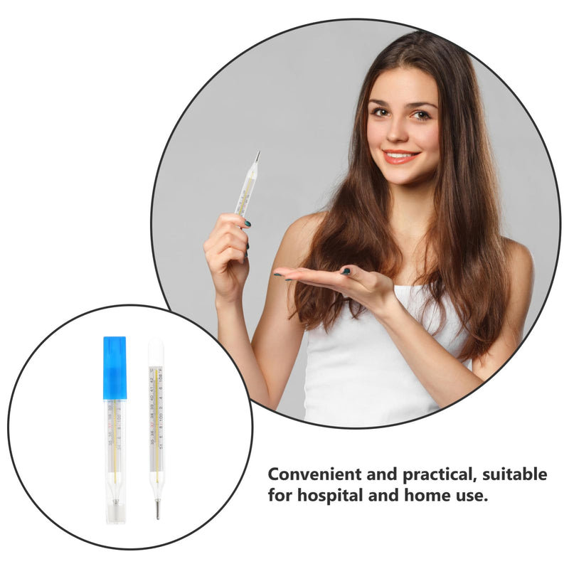 [Australia] - Toyvian 2pcs Oral Thermometer for Adults - Glass Thermometer Armpit Fast Reading Fever Indicator for Adults and Kids (Double Scale) 