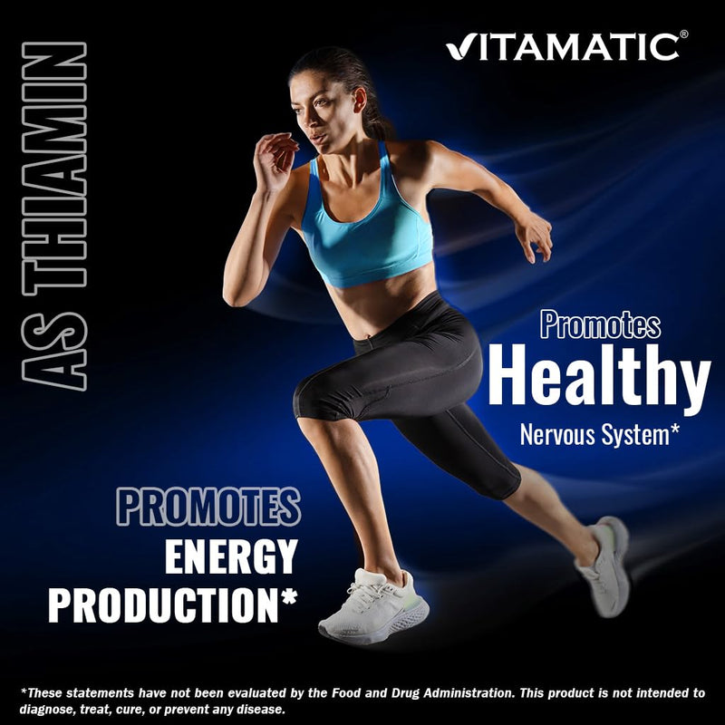 Vitamatic Pantothenic Acid (Vitamin B5) 500 mg, 200 Vegetarian Capsules | Supports Energy Metabolism*, Coenzyme Production*, Nutrient Metabolism, Non-GMO, Gluten Free, Made in USA
