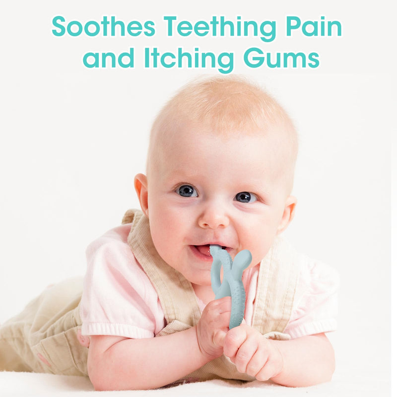 [Australia] - 3 Pack Baby Teething Toys for Babies 3-6 Months, Silicone Teething Ring Toys for Babies 6-12 Months, BPA Free Soft and Dual Textured Nipple Teether Relief Soothing Sore Gums Chew Infant Sensory Toys 