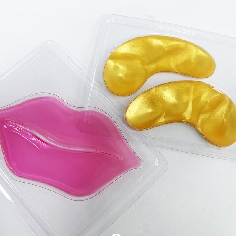 Collagen Lip and Eye Mask Set | 40 Pairs pink and gold