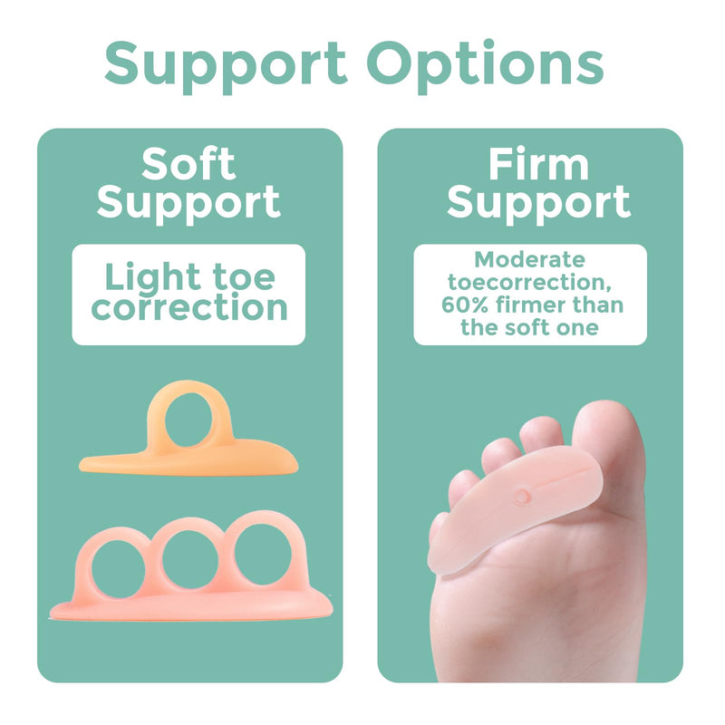 [Australia] - Welnove Hammertoe Corrector Gel Toe Straighteners - 8 Pcs Toe Support Pads Cushion - Realign Bent, Crooked, Curled, Claw, Hammer Toes - Soft Support 