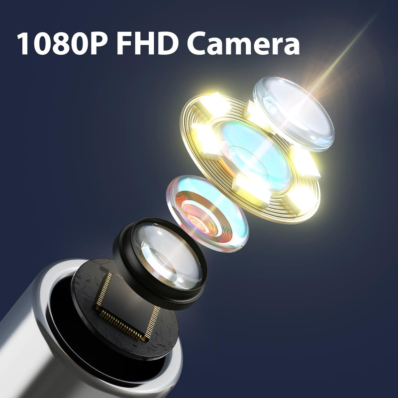 [Australia] - Earwax Remover Otoscope Hopefox 1080P WiFi Ear Cleaner, 360° Wide Angle Otoscope Camera for Adults, Children and Pets with Dust Cover Gray 