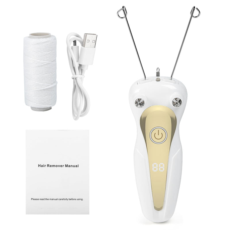 [Australia] - Electric Threading Epilator Women's Electric Thread Epilator Facial Hair Remover for Women Physical Threader Hair Remover Epilator Women's Facial Epilator for Arms and Legs (Gold) 