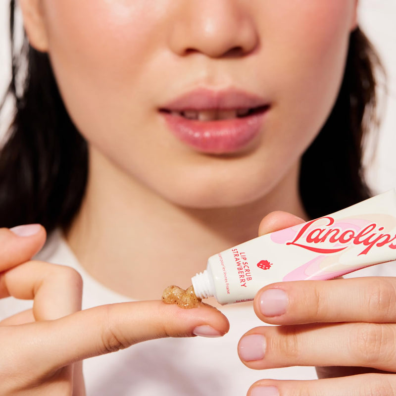 [Australia] - Lanolips Lip Scrub - Natural Lip Exfoliator Made with Lanolin, Vitamin E & Finely Ground Strawberry Seeds - Gentle Sugar Scrub for Healthy, Soft Lips - Strawberry (.35 oz) 