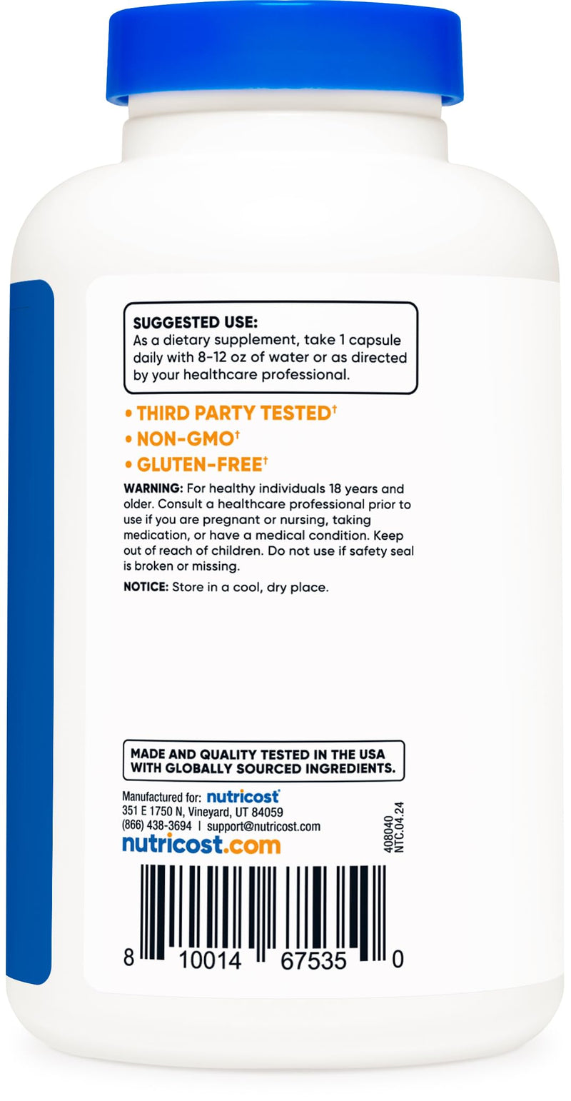 [Australia] - Nutricost N-Acetyl L-Cysteine (NAC) 600mg, 180 Capsules - Non-GMO, Gluten Free Unflavored 180 Count (Pack of 1) 