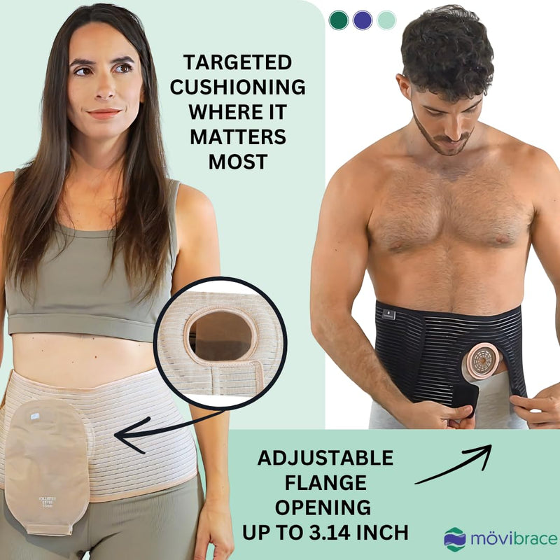 [Australia] - Movibrace Abdominal Ostomy Belt for Post-Operative Care after Colostomy or Ileostomy Surgery Unisex Abdomen (XX-Large, Beige) XX-Large 