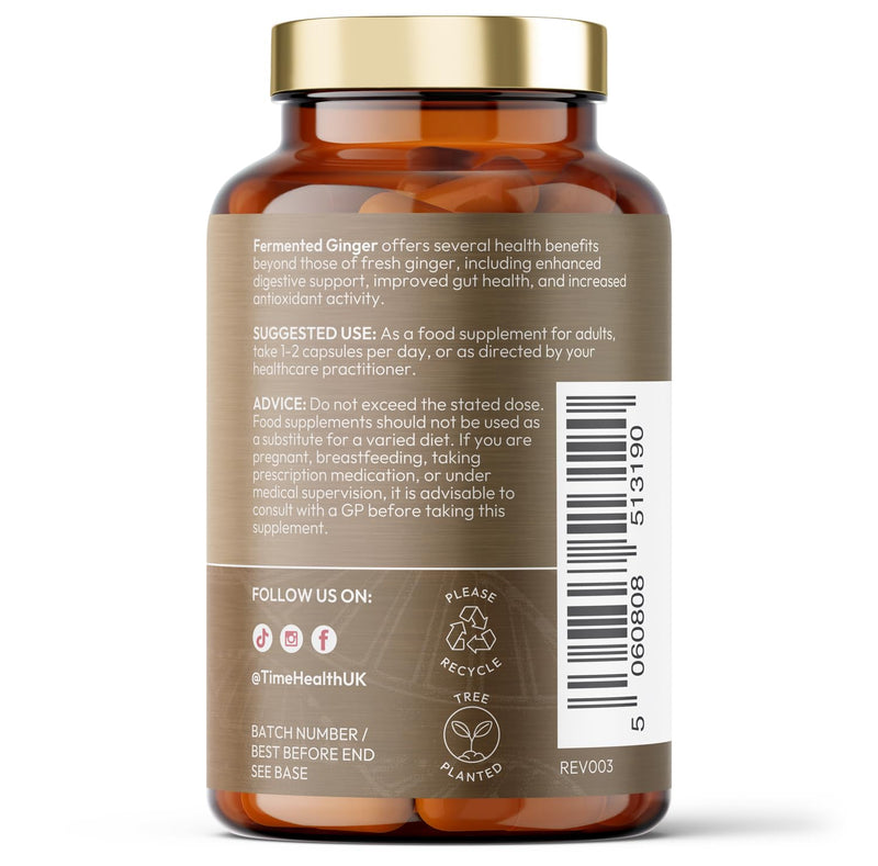 New: Organic Fermented Ginger – 120 Capsules – Highly Bioavailable – Digestive Comfort, Heart, Inflammation & Antioxidant Support – Vegan – UK Made Supplement – GMP Standards – Zero Additives