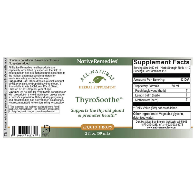 [Australia] - Native Remedies ThyroSoothe - All Natural Herbal Supplement Soothes The Thyroid Gland - Supports Systemic Balance in The Endocrine System and Thyroid Gland - 59 mL 