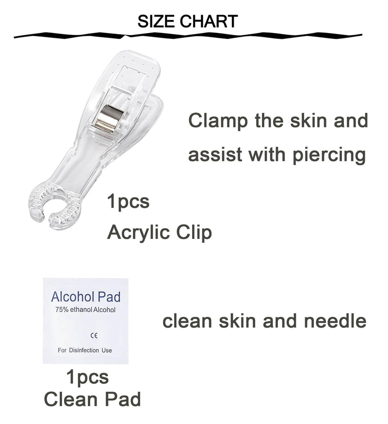 [Australia] - QWALIT Belly Button Piercing Kit Gun Belly Piercing Kit Belly Button Piercing Gun Navel Piercing Kit Belly Button Ring Piercing Kit Silver Belly Piercing Gun A1-round CZ-Silver 