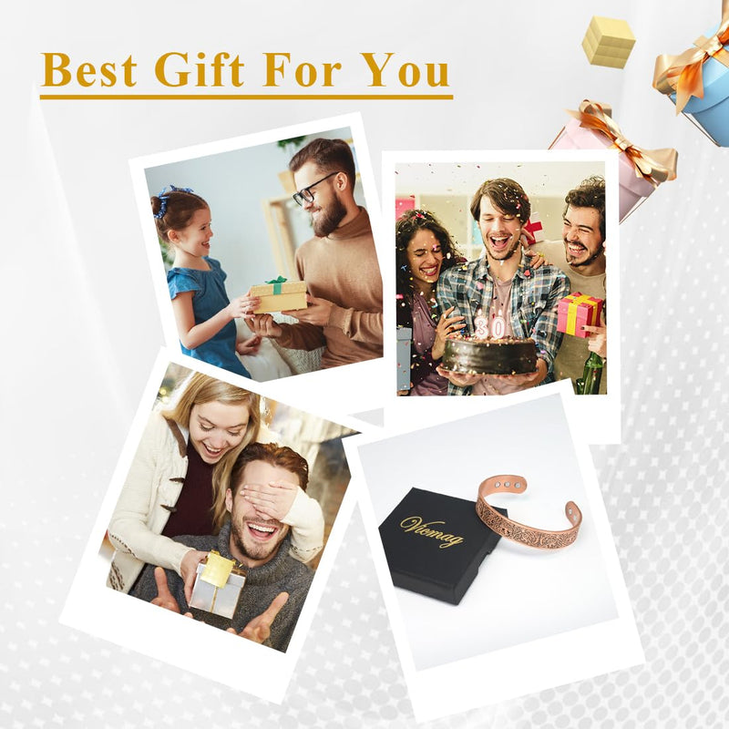 [Australia] - Vicmag Copper Bracelet for Men 9X Strength Magnetic 99% Pure Copper with 5000 Gauss Magnets, Tree of Life Present Box Adjustable Tree Raven Copper 