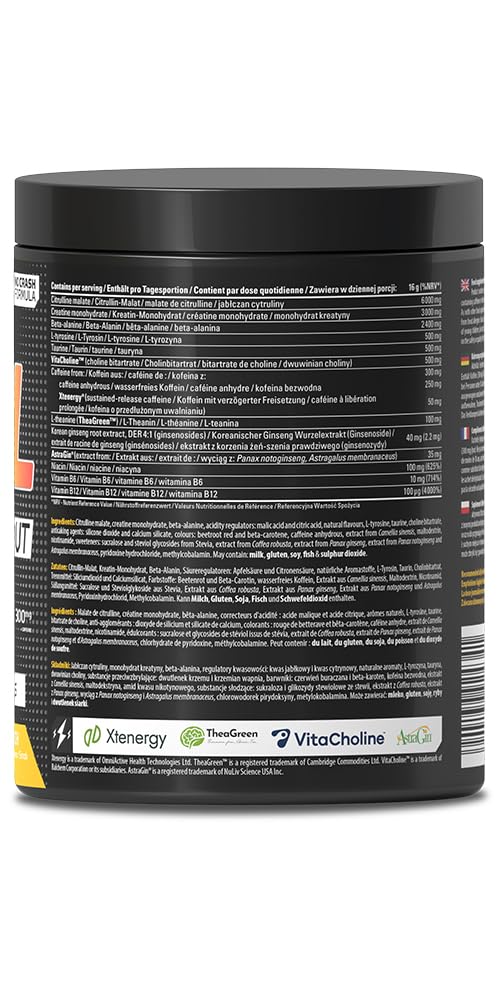Skill Nutrition Pre-Workout Tropical Punch - No-Crash Formula with Extended-Release Caffeine | Xtenergy®, TheaGreen™, Vitacholine®, Astragin® | Vegan, Halal | B-Vitamins, Citrulline, Beta-Alanine