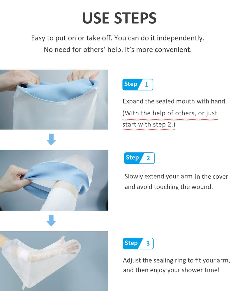 [Australia] - Cast Covers for Shower Arm, Waterproof Cast Cover Arm Adult, Soft Comfortable Cast Protector for Shower Arm, Reusable Elastic Cast Bag for Bandage, Wound Care Supplies, After Surgery Gifts 