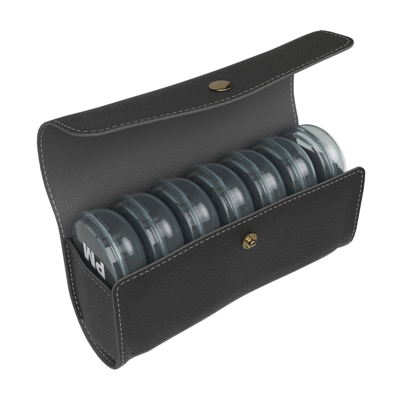 Ezy Dose Pop-Out Daily 7-Day AM/PM Pill Organizer, Black with Black Case | Travel Medicine Planner, Vitamin Organizer, Pop-Out Compartments, BPA Free