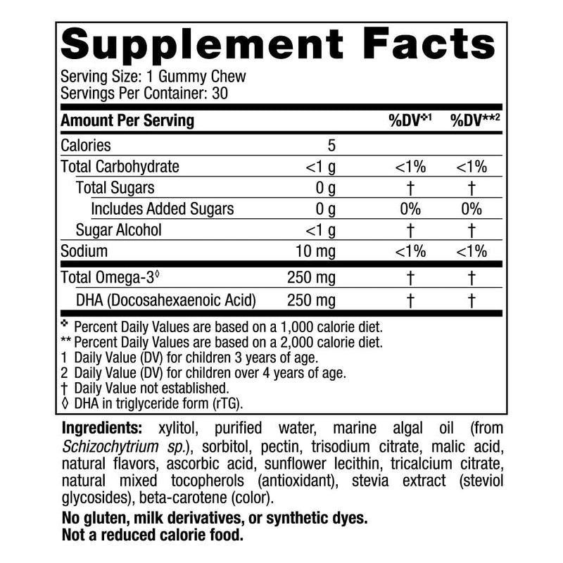 [Australia] - Nordic Naturals Zero Sugar Children’s DHA Vegetarian Gummy Chews - Passion Fruit Lemon Flavor - 30 Gummies - Vegan Algae Oil Omega-3 Supplement for Kids Brain & Cognition Support - 30 Servings 