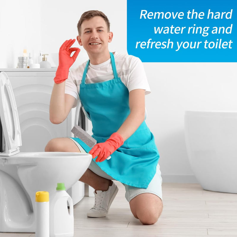 [Australia] - 4TH Pumice Stone for Toilet Bowl Cleaning,Scouring Stick with Handle,Cleans Away Limescale Stain,Hard Water Rings, Calcium Buildup,Iron and Rust. Remover for Tile/Bath/Kitchen/Household - 2 Piece 