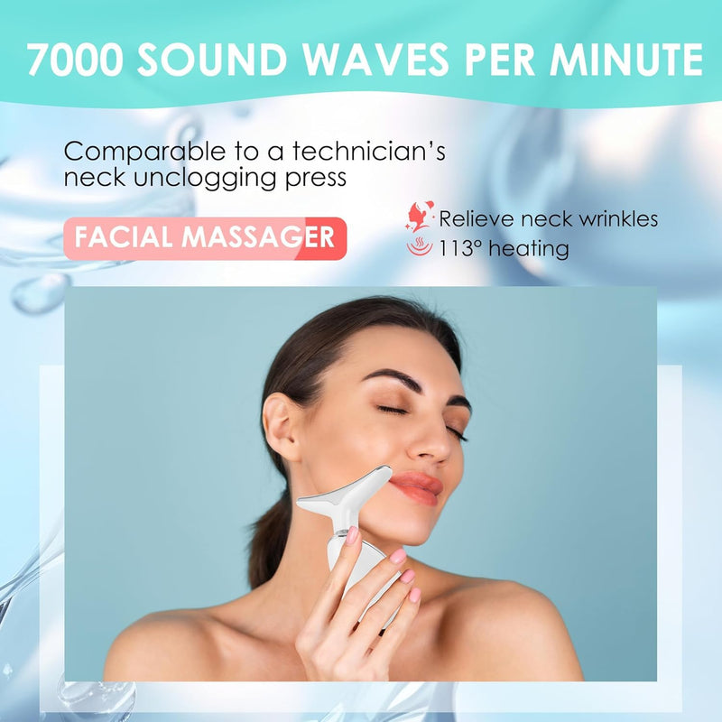 Facial Massager Face and Neck, Face 𝖲 culpting Wand Tool with 7 Color - Birthday, Christmas, Mothers Day, Valentines Day Gifts for Her Women Mom Best Friend Wife Teacher (White) White