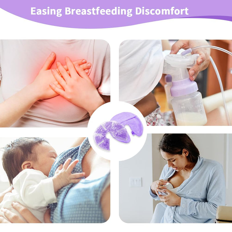 [Australia] - Hot Cold Gel Bead Breast Therapy Pack,Breast Ice Packs for Breastfeeding,Relief for Breastfeeding,Nursing Pain, Mastitis,Engorgement,Plugged Ducts, Boost Milk Let-Down & Production (#42 purple) #42 Purple 