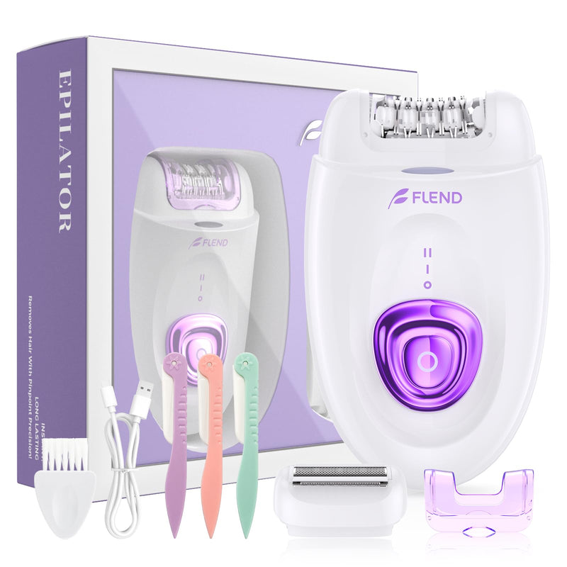 [Australia] - Epilator,Epilators Hair Removal for Women, 2 in 1 Hair Removal Device with LED Light & USB Rechargeable, Electric Shaver for Legs,Underarms,Bikini and Full Body Purple 