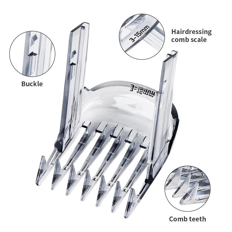 [Australia] - YanBan Replacement Hair Cutting Comb Compatible with Philips HC5610 HC5630 HC5632 HC5690 HC5691 HC7650 Hair Clipper Adjustable 3-15mm 