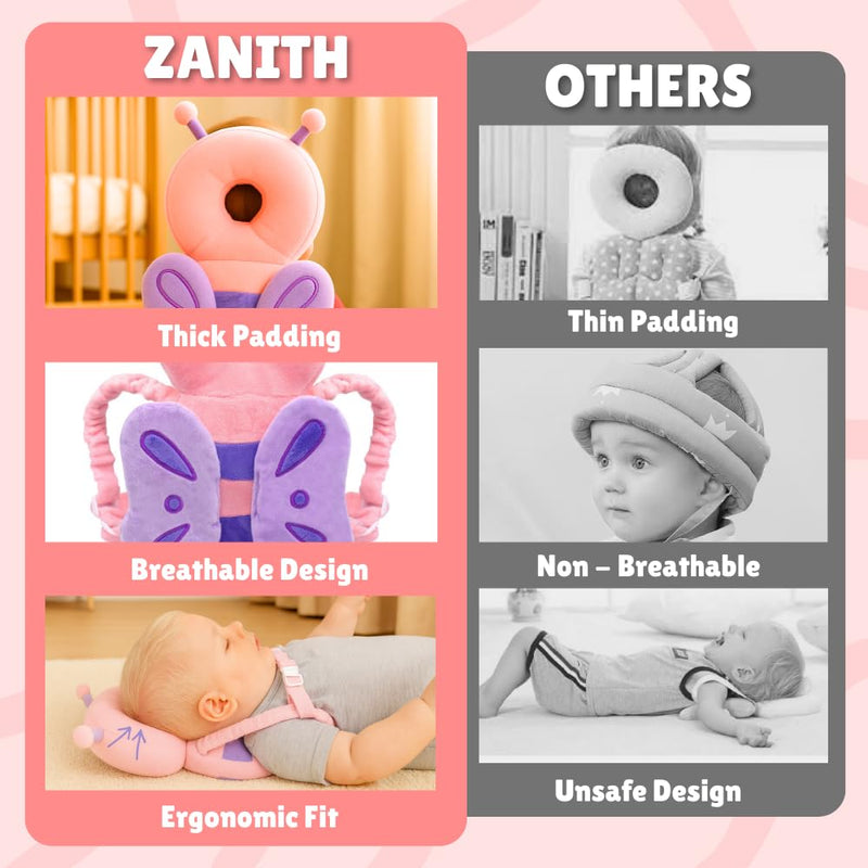 [Australia] - Baby Fall Back Head Protector, Headprotector for Baby Walking Safety Pad Backpack for 0-36 Months Babies Learning Walking Crawling, Head Protection Pad - (Butterfly) Butterfly 