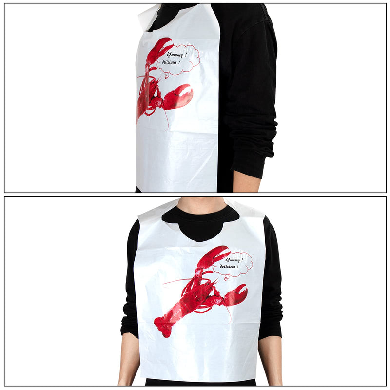 [Australia] - Nonley 30/50 PCS Crab Bibs for Adults, Disposable Lobster Bibs 23" Plastic Funny Bibs for Crab Feast Crawfish Funny Bibs-30 Pcs 