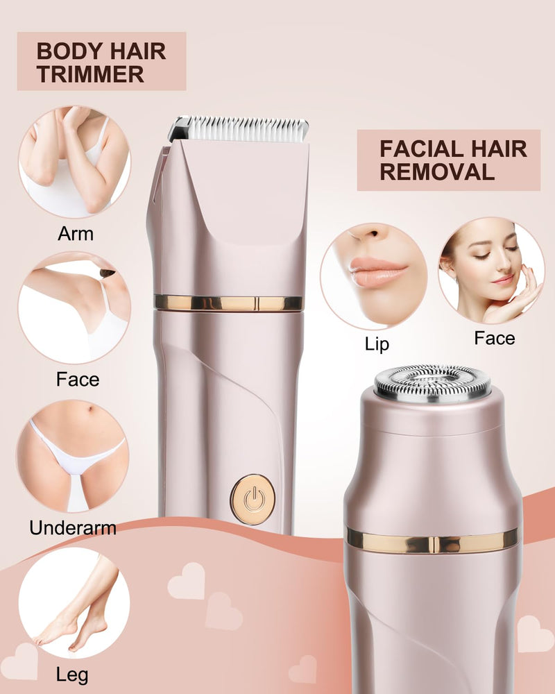[Australia] - RAXMETRY facial hair remover for women, 2-in-1 electric shaver for women, intimate razor for women, rechargeable with USB charging station, trimmer for bikini area underarms, Ipx7 waterproof pink red 