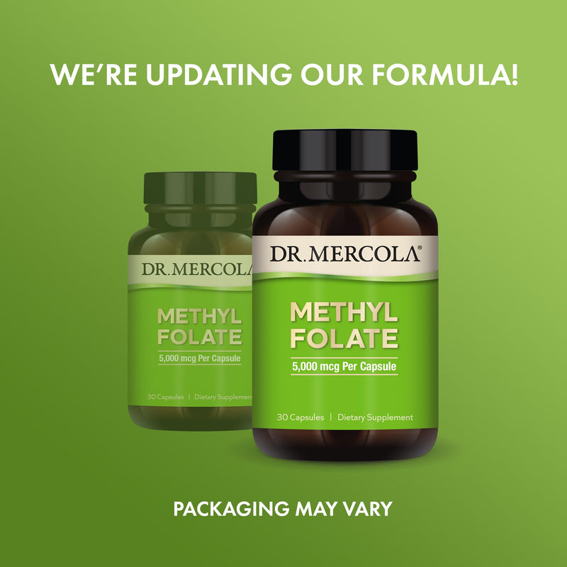Dr. Mercola Methyl Folate, 5 mg Per Serving, 30 Capsules (30 Servings) | Supports Detoxification, Methylation, and Cellular Health, Bioavailable 5-MTHF Folate for MTHFR Variants