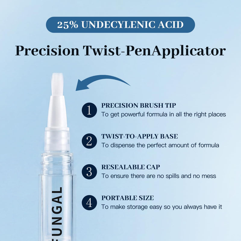 VENROCK Nail Care Pen with Undecylenic Acid 4.125% – Toenail & Fingernail Care Solution, Easy Brush-On Formula for Healthy-Looking Nails, Daily Nail Maintenance with Lactobionic Acid, 0.17 Fl Oz