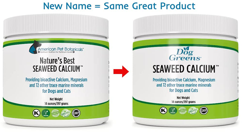 Seaweed Calcium for Pets, Vet Recommended, Tested for Purity, 14 Ounces, Formerly Nature's Best Seaweed Calcium, 1 Pack - PawsPlanet Australia